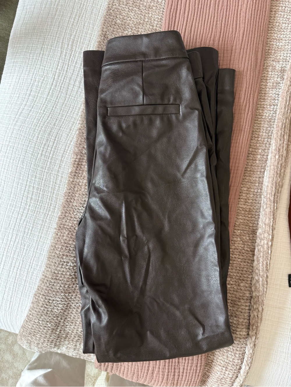 H&M Dark Brown Faux Leather Men’s Trousers